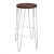 Hairpin Bar Stool, White with Timber Top