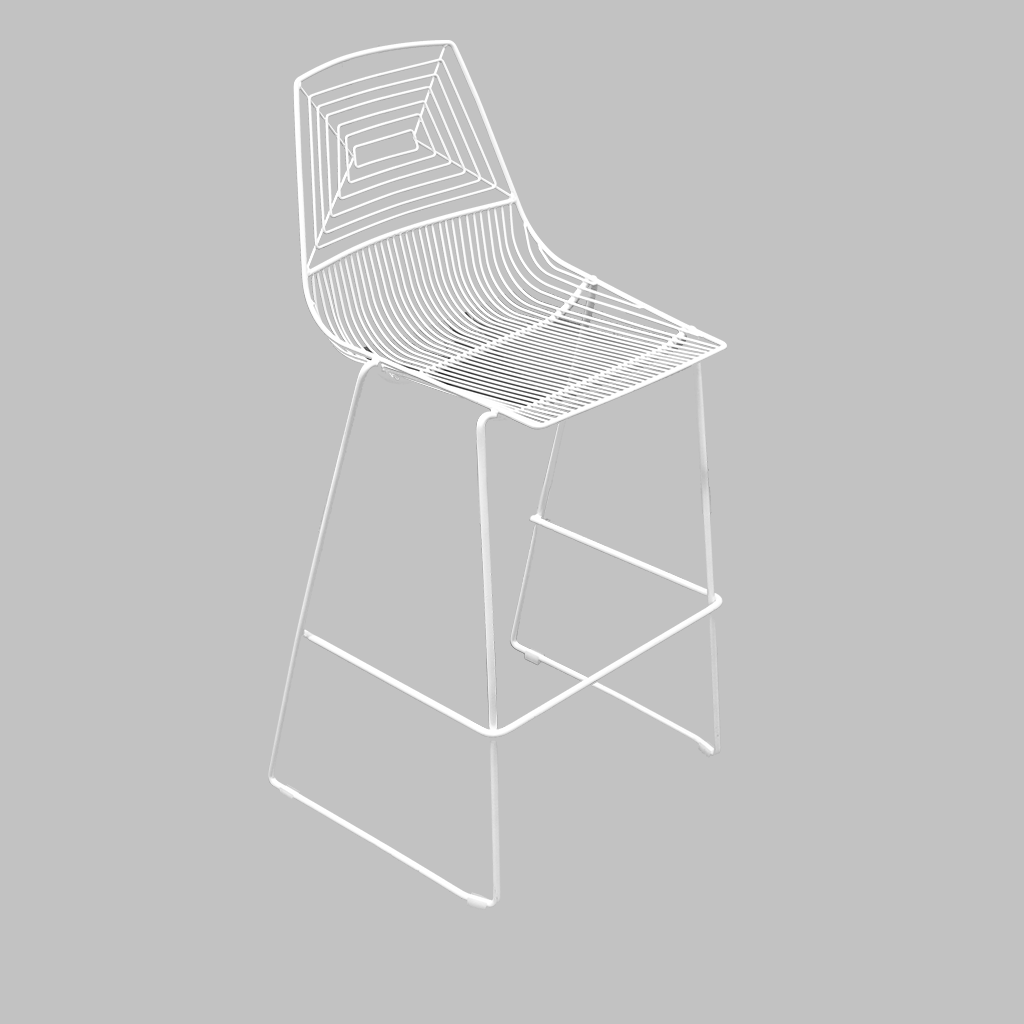 Wire Bar Stool – White