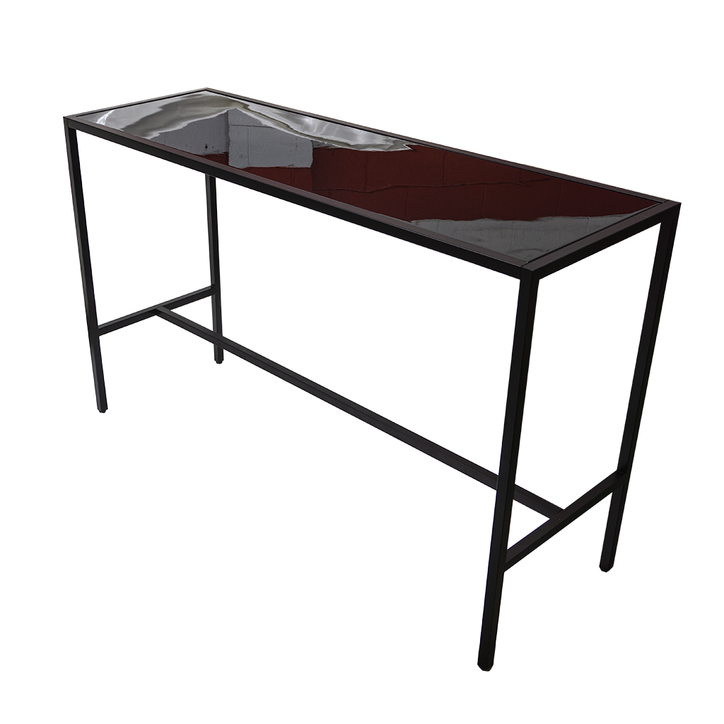 Cocktail Table Rectangle Black With Black Gloss Top Party And Event Hire