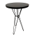 Cocktail Table – Round with Black Hairpin Legs and Black Top