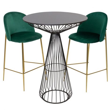 Cocktail Table – Black Wire Round
