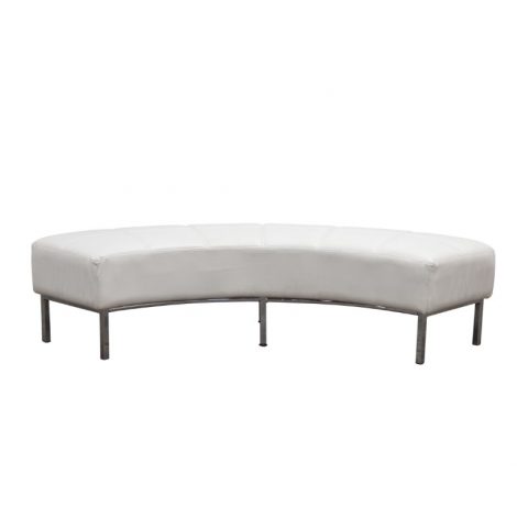 Ottoman – White Curved Bench