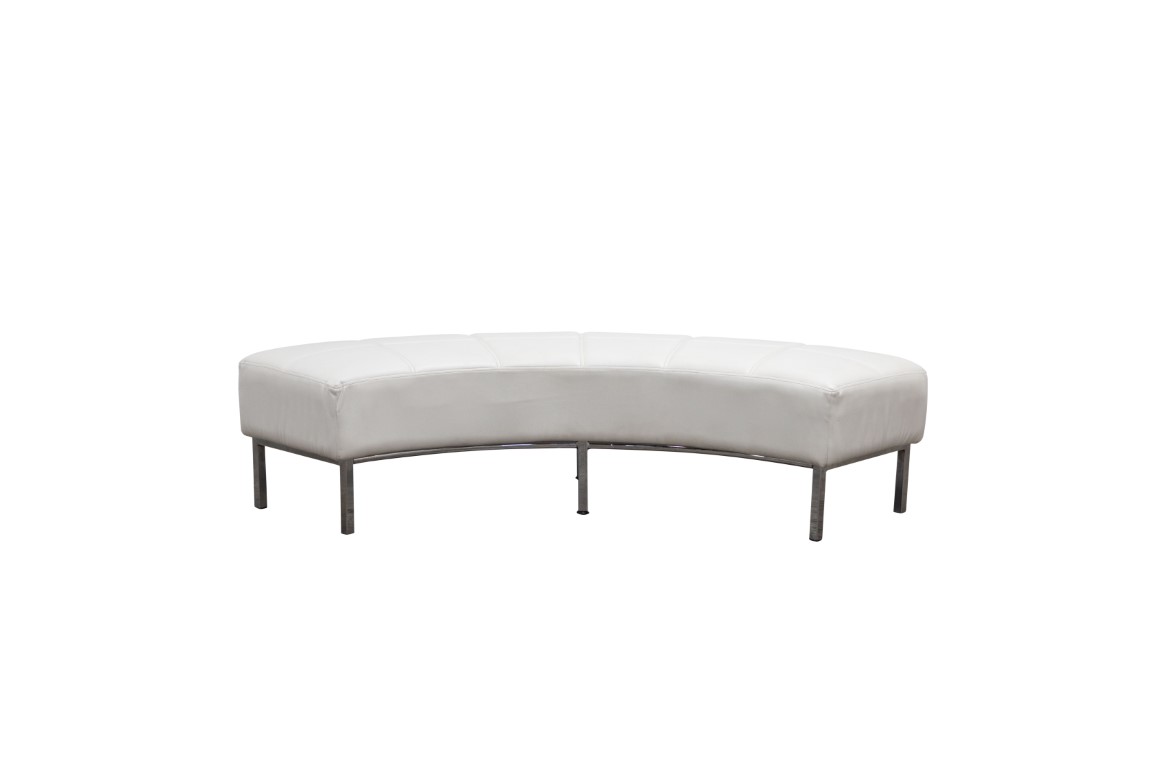 Ottoman – White Curved Bench