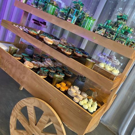 Timber Food Display Cart