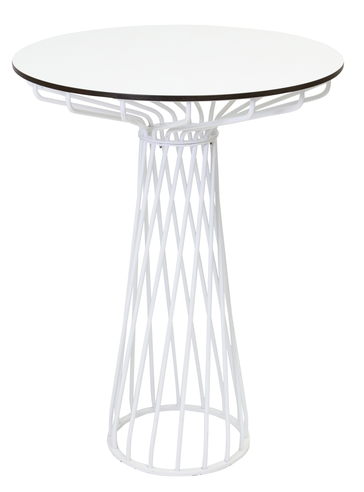 Cocktail Table – White Twist Round with White Top