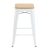 Tolix Bar Stool – White w Timber Seat