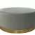 Ottoman – Soft Grey with Gold Base Round – Large