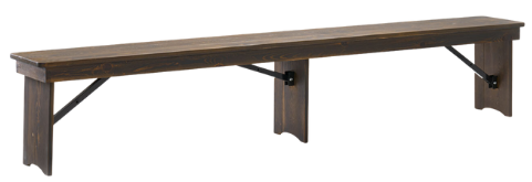 Timber Bench Seat, 2.4m Long – Timber and Metal Legs