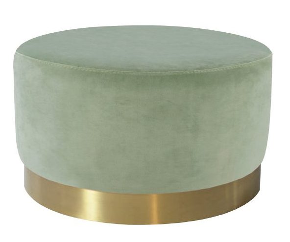 Ottoman – Green With Gold Base Round – Large