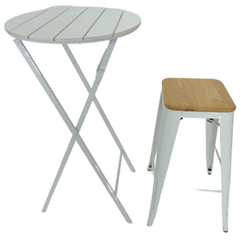 Cocktail Table, All White, Round Top