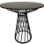 Cafe Table – Black Twist Round With Black Top