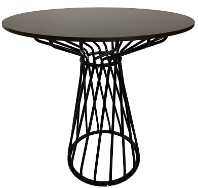 Cafe Table – Black Twist Round With Black Top