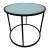 Side Table, Black, Round with Frosted Glass Top