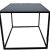 Side Table, Black, Square With Black Glass Top