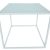 Side Table, White, Square With Frosted Glass Top