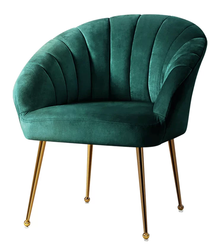 Arm Chair – Green Velvet, Gold Legs - Party and Event Hire