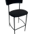 Luxe Haven  Bar Stool – Black Frame – Black Velvet Cushion