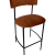 Luxe Haven Bar Stool – Black Frame – Burnt Orange Velvet Cushion