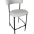 Luxe Haven Bar Stool – Black Frame – White Velvet Cushion