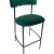 Luxe Haven Bar Stool – Black Frame – Emerald Green Velvet Cushion