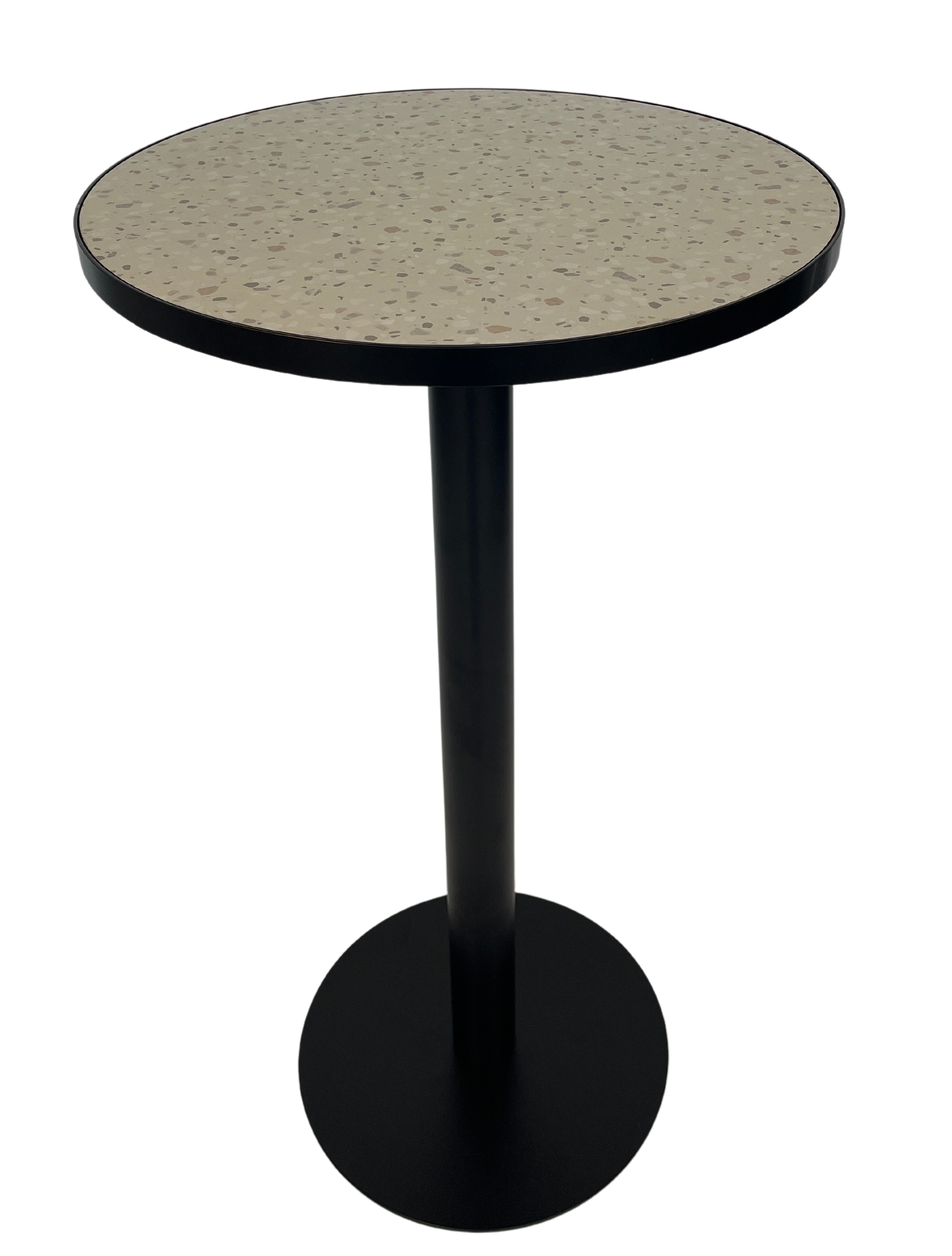 Cocktail Table – Luxe Haven – Round – Black Frame – Terrazzo Top