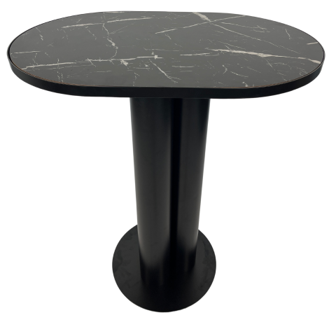 Cocktail Table – Luxe Haven – Oval – Black Frame – White Top