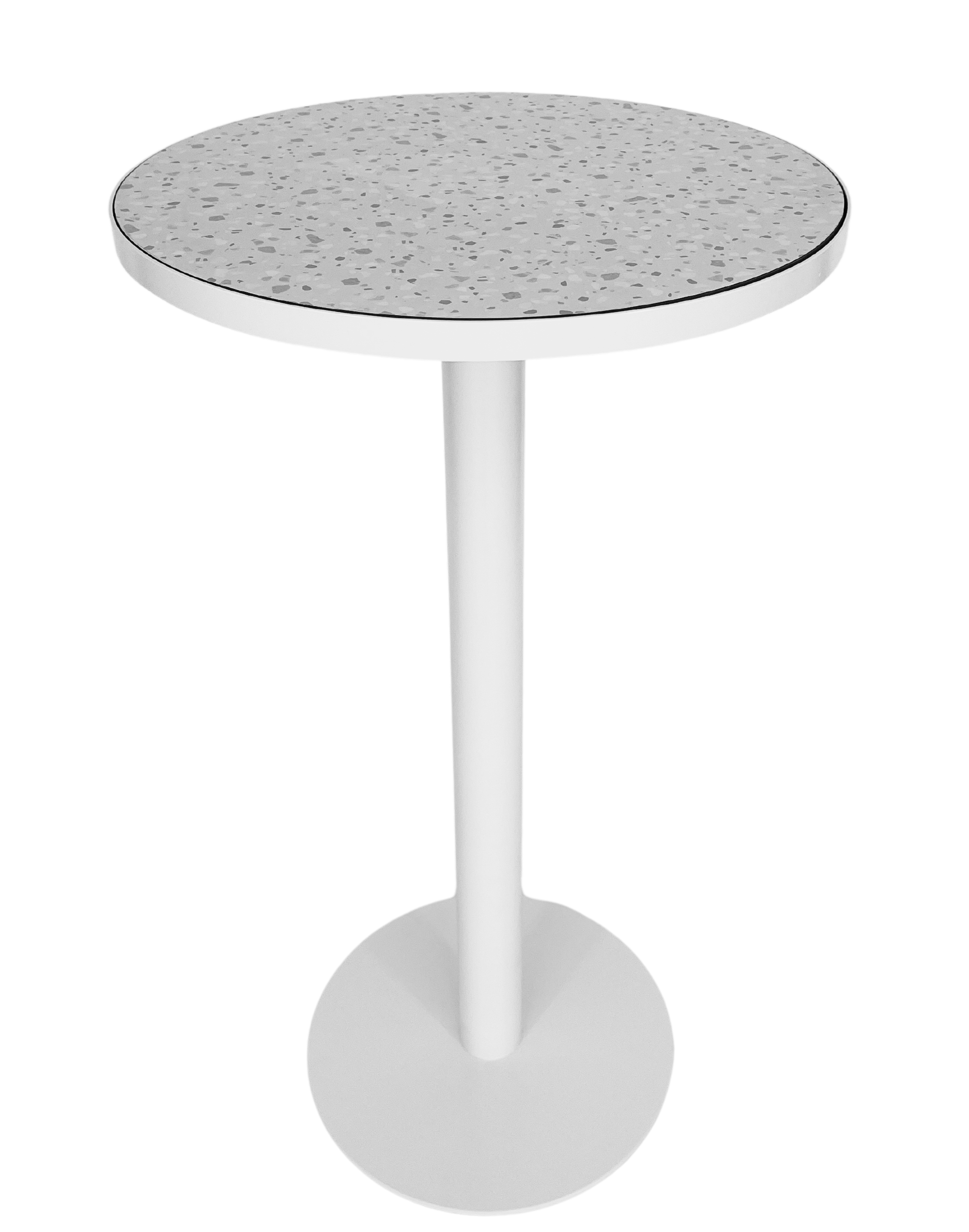 Cocktail Table – Luxe Haven – Round – White Frame – Terrazzo Top