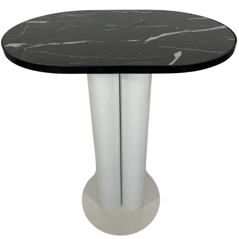 Cocktail Table – Luxe Haven – Oval – White Frame – White Ashwood Top