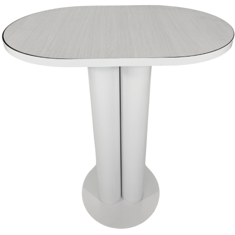 Cocktail Table – Luxe Haven – Oval – White Frame – Black Top