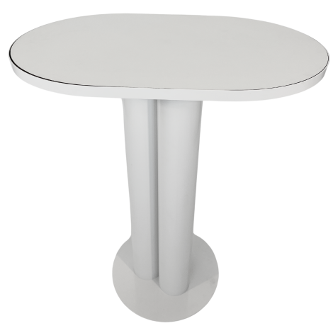 Cocktail Table – Luxe Haven – Oval – White Frame – White Ashwood Top