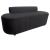 Ottoman – Luxe Wave – Black Velvet – Rectangle With Back