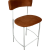 Luxe Haven Bar Stool – White Frame – Burnt Orange Velvet Cushion