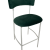 Luxe Haven Bar Stool – White Frame – Emerald Green Velvet Cushion